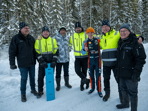 From the left: Curt-Ove Wiklund, Peter Andersson, Petter Solberg, Roger Jonsson, Oliver Solberg, Erik Sollén and Tomas Rådström.